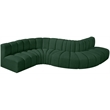 Meridian Furniture Arc Green Boucle Fabric Modular Sectional