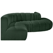 Meridian Furniture Arc Green Boucle Fabric Modular Sectional