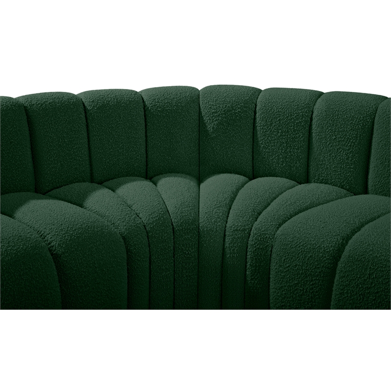 Meridian Furniture Arc Green Boucle Fabric Modular Sectional