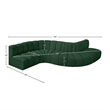 Meridian Furniture Arc Green Boucle Fabric Modular Sectional