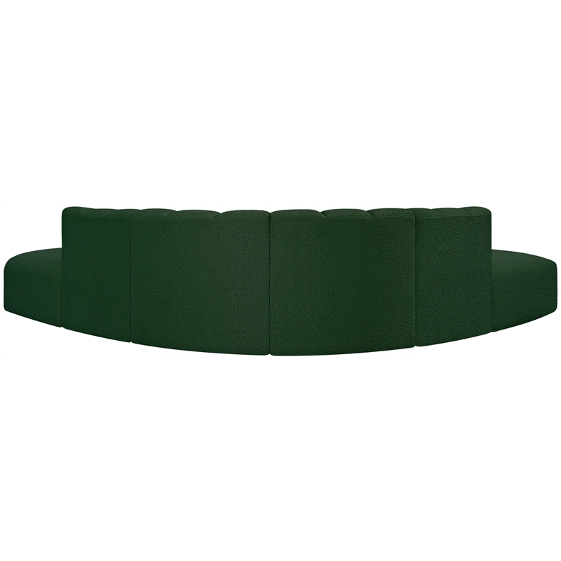 Meridian Furniture Arc Green Boucle Fabric Modular Sectional