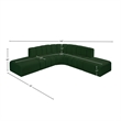 Meridian Furniture Arc Green Boucle Fabric Modular Sectional