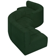 Meridian Furniture Arc Green Boucle Fabric Modular Sectional