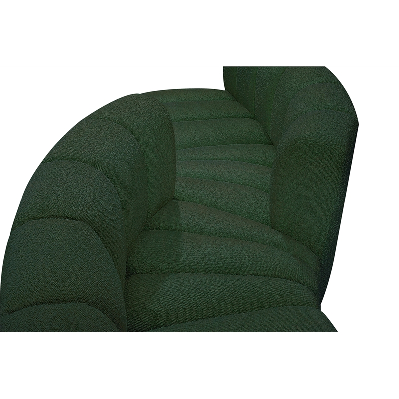 Meridian Furniture Arc Green Boucle Fabric Modular Sectional