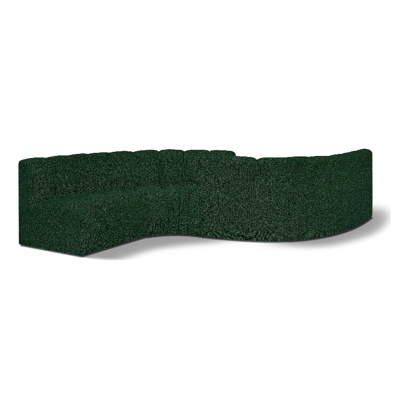 Meridian Furniture Arc Green Boucle Fabric Modular Sectional