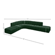 Meridian Furniture Arc Green Boucle Fabric Modular Sectional