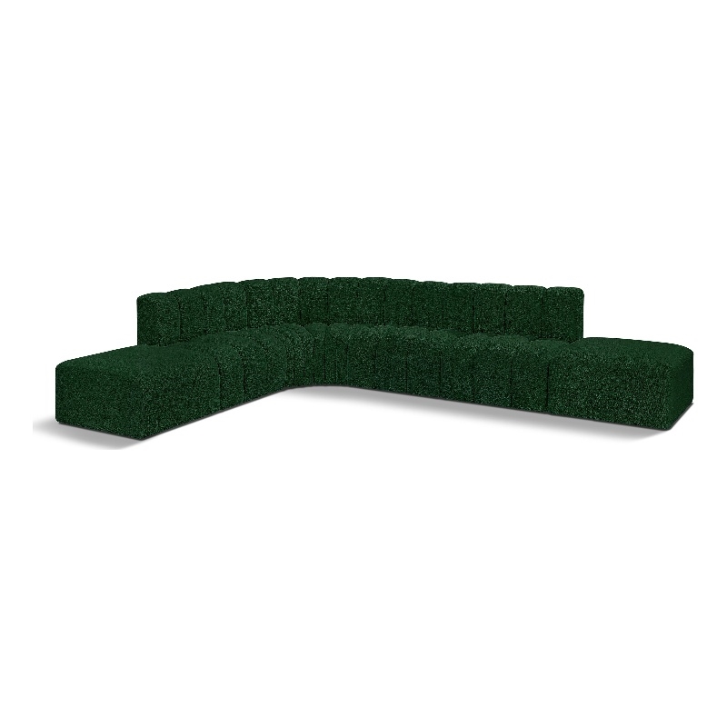 Meridian Furniture Arc Green Boucle Fabric Modular Sectional