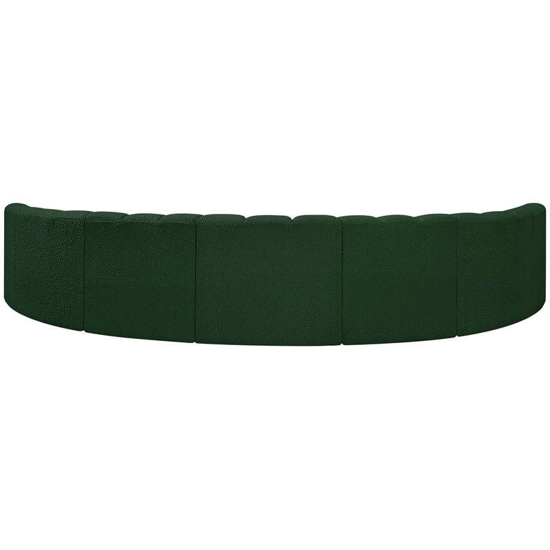 Meridian Furniture Arc Green Boucle Fabric Modular Sectional