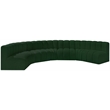 Meridian Furniture Arc Green Boucle Fabric Modular Sectional