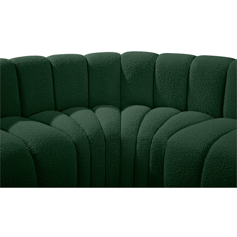 Meridian Furniture Arc Green Boucle Fabric Modular Sectional