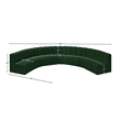 Meridian Furniture Arc Green Boucle Fabric Modular Sectional