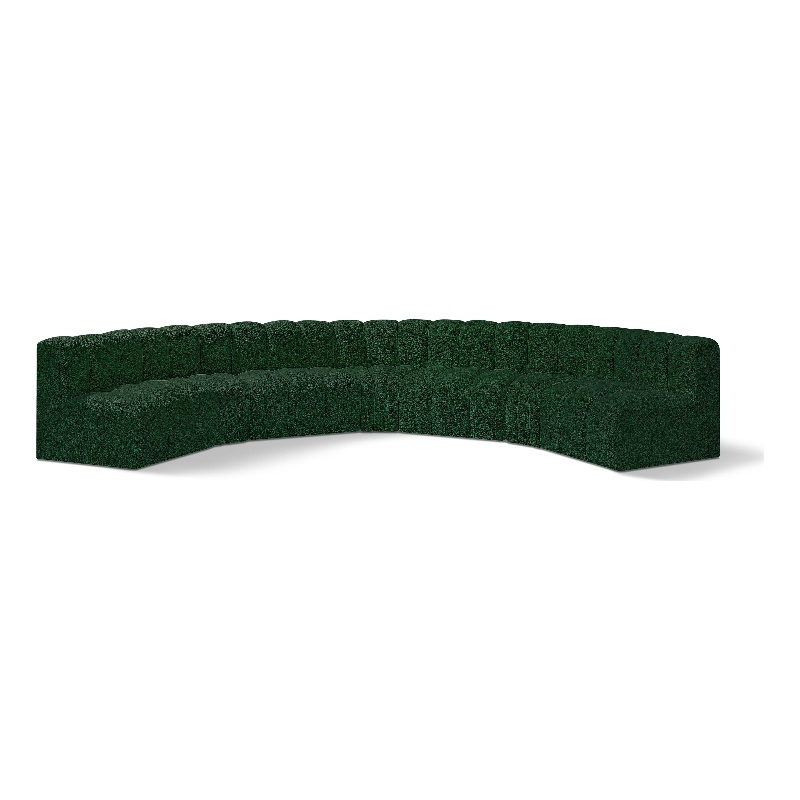 Meridian Furniture Arc Green Boucle Fabric Modular Sectional