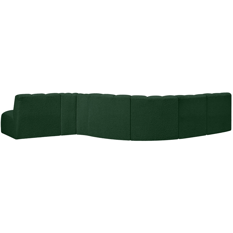 Meridian Furniture Arc Green Boucle Fabric Modular Sectional