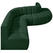 Meridian Furniture Arc Green Boucle Fabric Modular Sectional