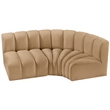 Meridian Furniture Arc Camel Velvet Modular Sectional