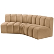Meridian Furniture Arc Camel Velvet Modular Sectional