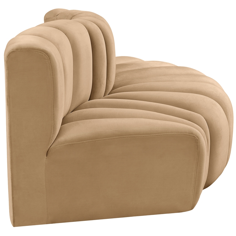 Meridian Furniture Arc Camel Velvet Modular Sectional