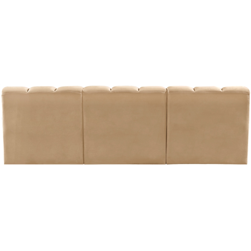 Meridian Furniture Arc Camel Velvet Modular Sectional