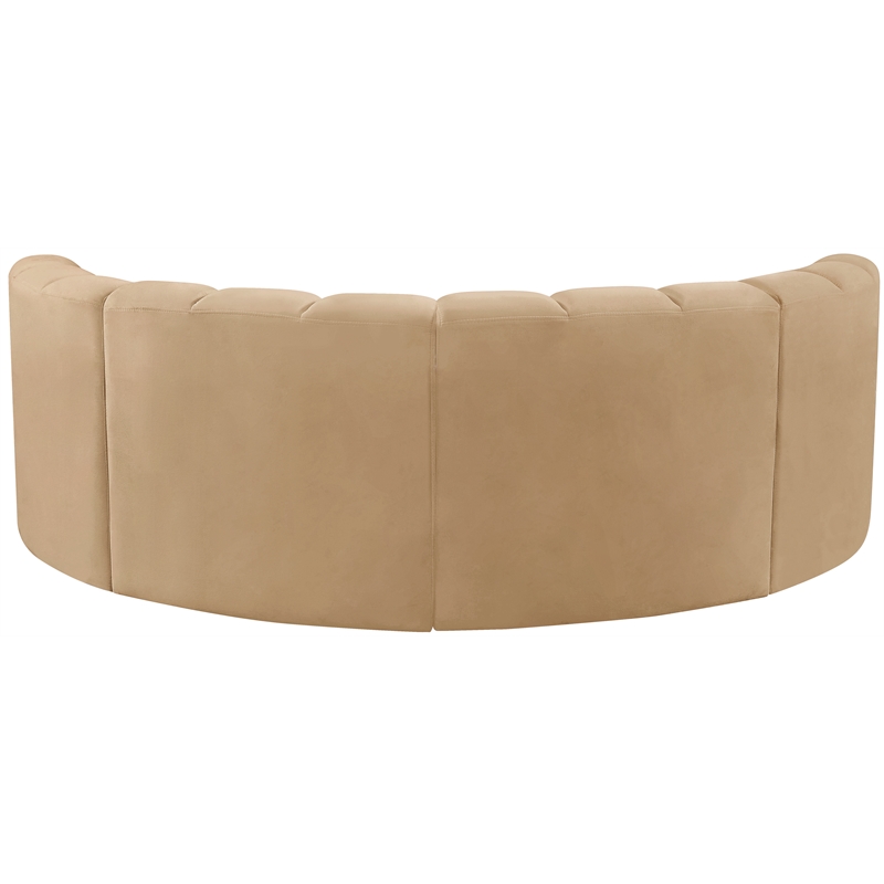 Meridian Furniture Arc Camel Velvet Modular Sectional