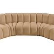 Meridian Furniture Arc Camel Velvet Modular Sectional