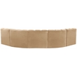 Meridian Furniture Arc Camel Velvet Modular Sectional