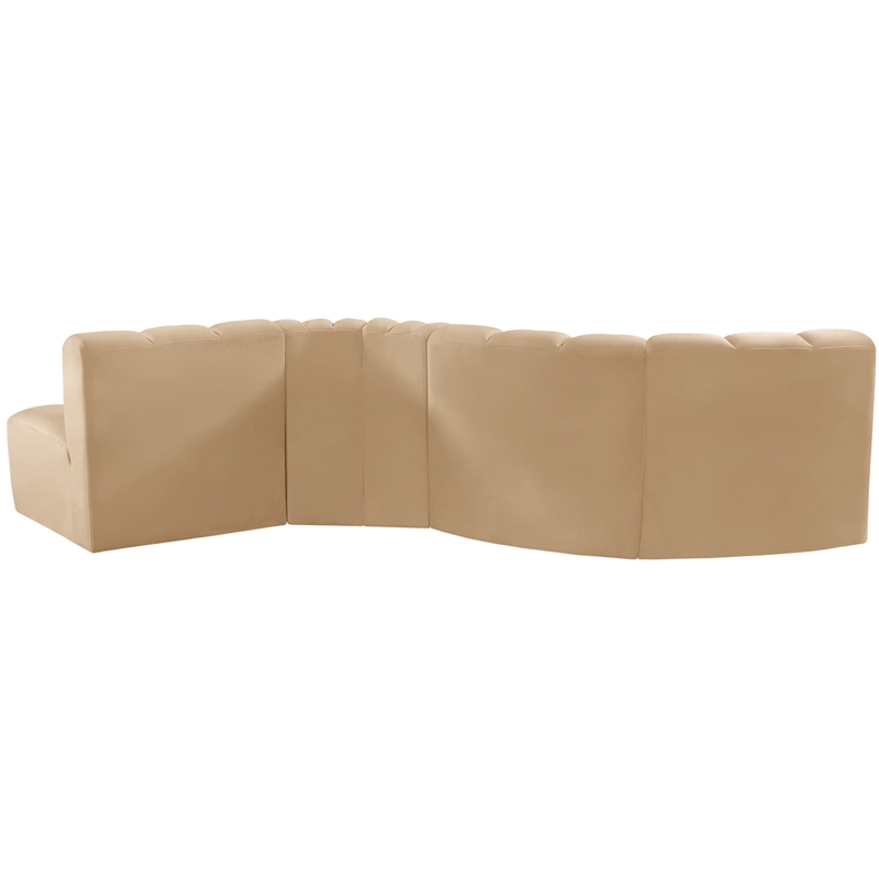 Meridian Furniture Arc Camel Velvet Modular Sectional