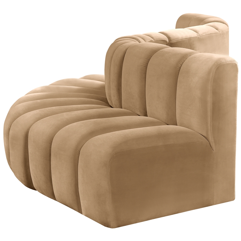 Meridian Furniture Arc Camel Velvet Modular Sectional