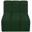 Meridian Furniture Arc Green Boucle Fabric Straight Chair