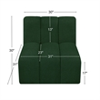 Meridian Furniture Arc Green Boucle Fabric Straight Chair
