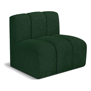 Meridian Furniture Arc Green Boucle Fabric Straight Chair