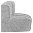 Meridian Furniture Arc Grey Boucle Fabric Curved Corner