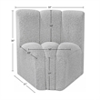 Meridian Furniture Arc Grey Boucle Fabric Curved Corner