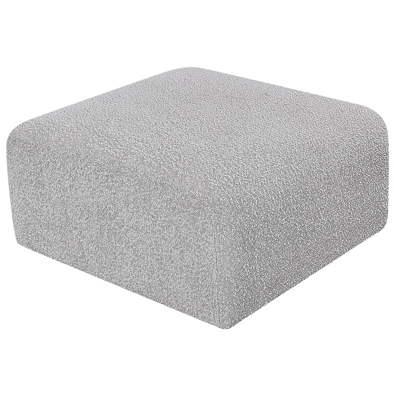 Meridian Furniture Arc Grey Boucle Fabric Ottoman