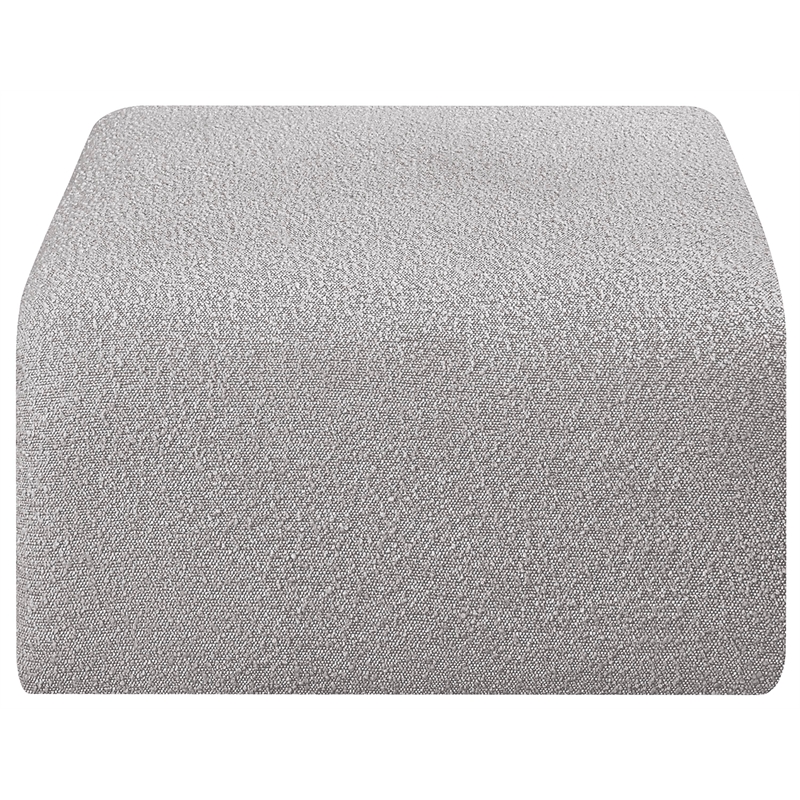 Meridian Furniture Arc Grey Boucle Fabric Ottoman
