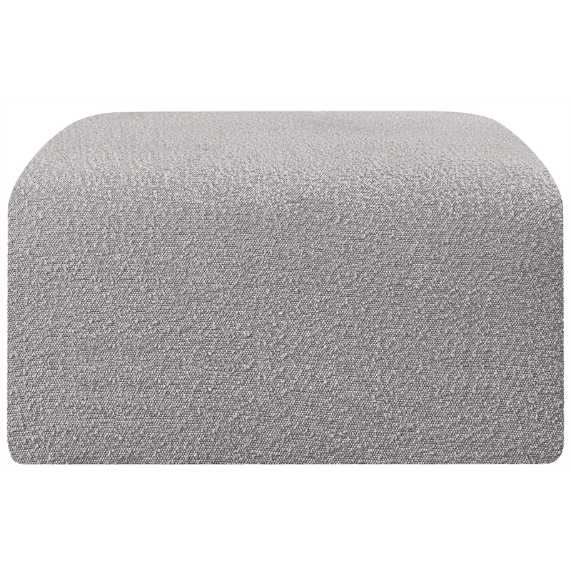 Meridian Furniture Arc Grey Boucle Fabric Ottoman