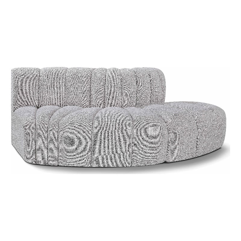 Meridian Furniture Arc Grey Boucle Fabric Modular Sectional