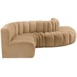 Meridian Furniture Arc Camel Velvet Modular Sectional