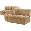 Meridian Furniture Arc Camel Velvet Modular Sectional