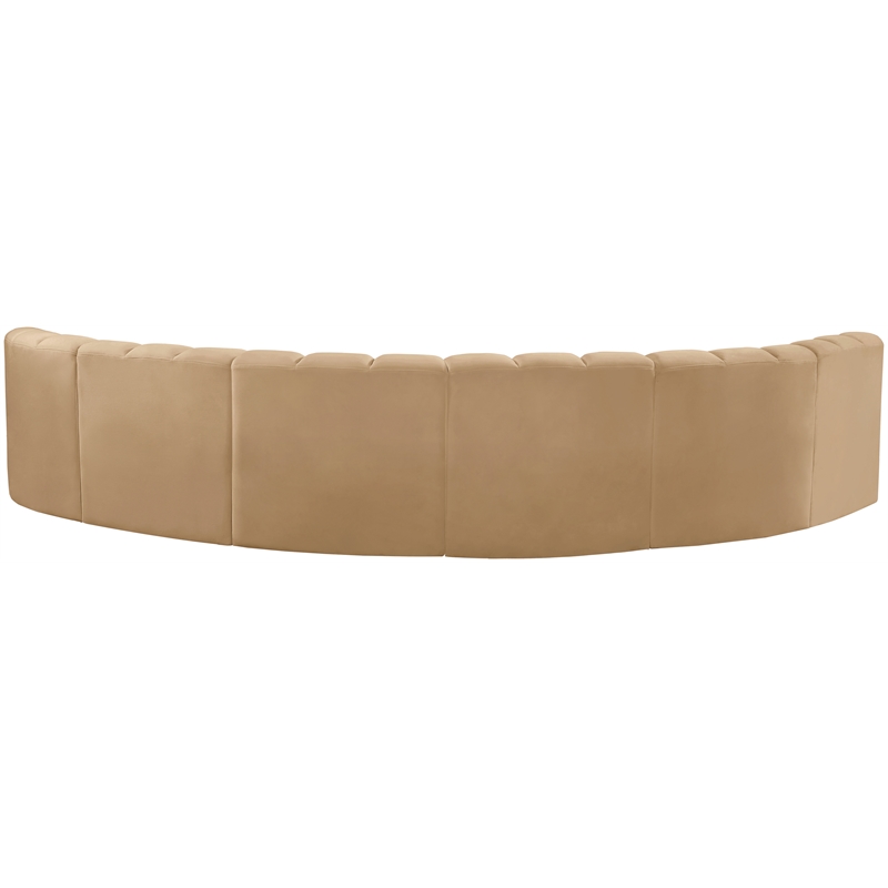 Meridian Furniture Arc Camel Velvet Modular Sectional