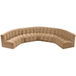 Meridian Furniture Arc Camel Velvet Modular Sectional
