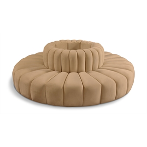 Meridian Furniture Arc Camel Velvet Modular Sectional