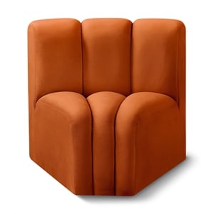 Meridian Furniture Arc Cognac Velvet Curved Corner