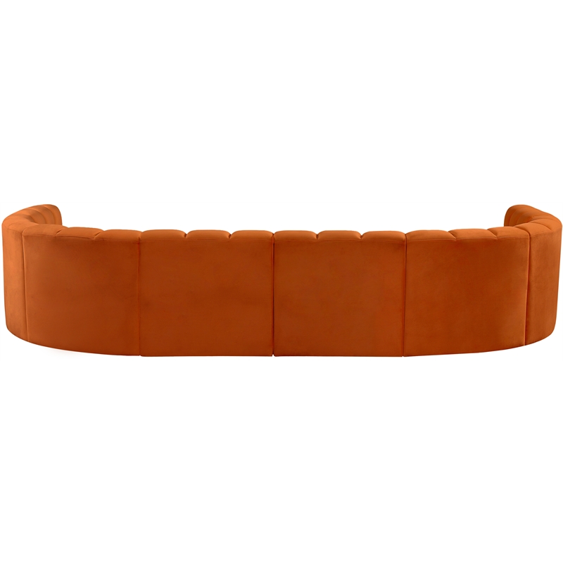 Meridian Furniture Arc Cognac Velvet Modular Sectional