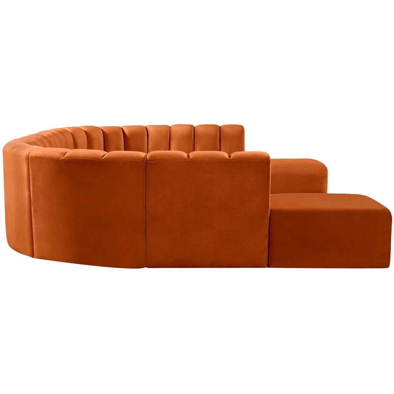 Meridian Furniture Arc Cognac Velvet Modular Sectional
