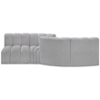 Meridian Furniture Arc Grey Boucle Fabric Modular Sectional