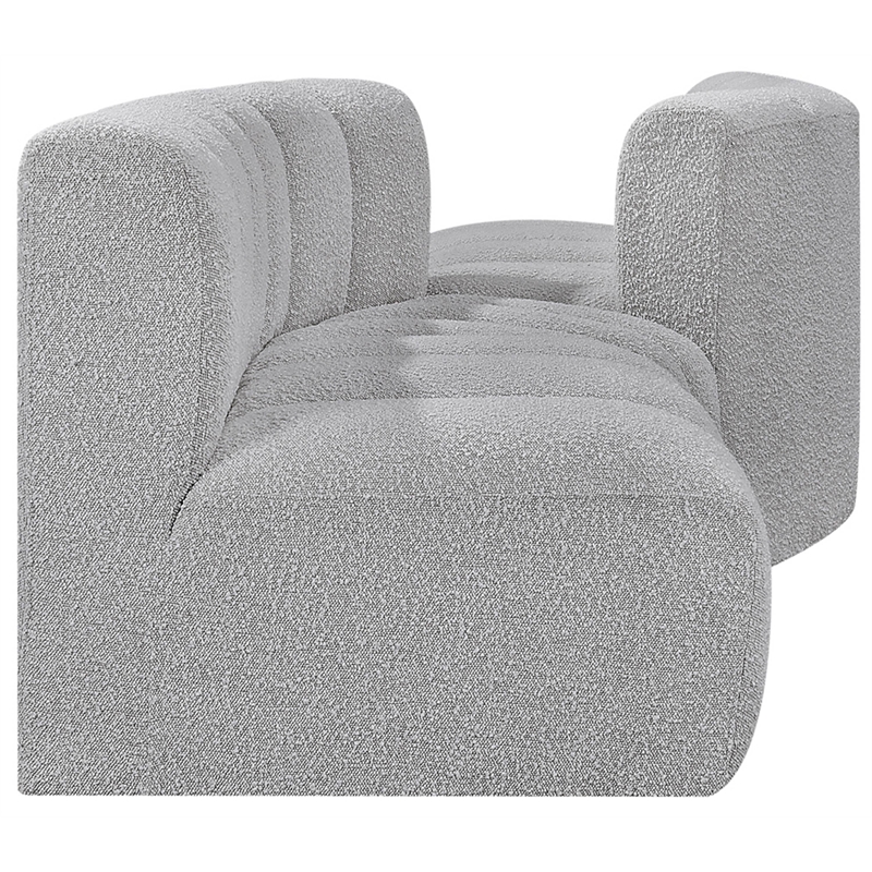 Meridian Furniture Arc Grey Boucle Fabric Modular Sectional