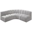 Meridian Furniture Arc Grey Boucle Fabric Modular Sectional