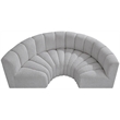 Meridian Furniture Arc Grey Boucle Fabric Modular Sectional