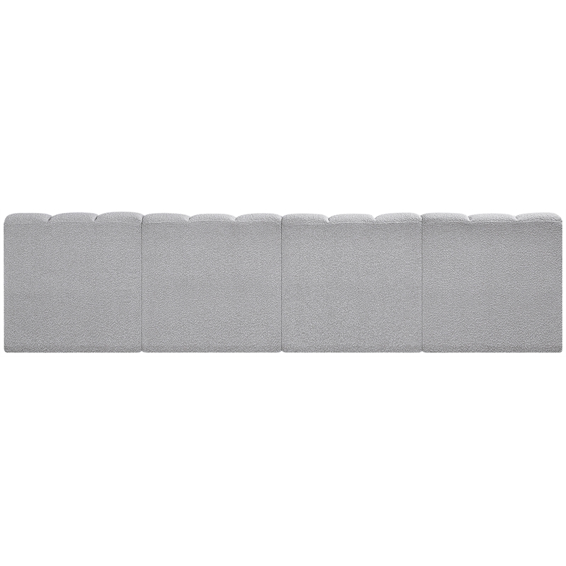 Meridian Furniture Arc Grey Boucle Fabric Modular Sectional