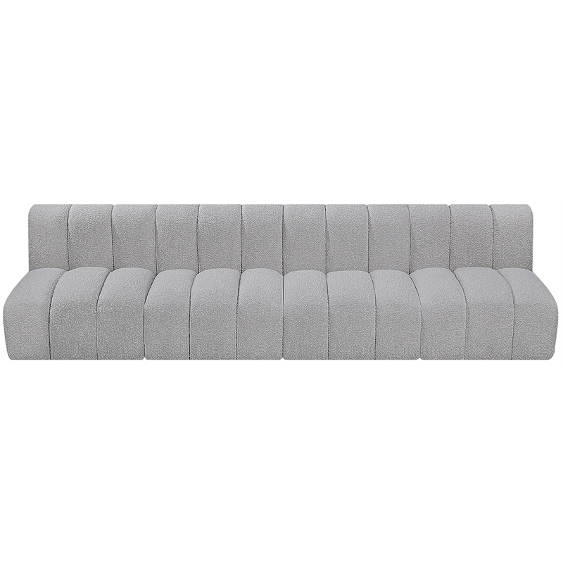 Meridian Furniture Arc Grey Boucle Fabric Modular Sectional